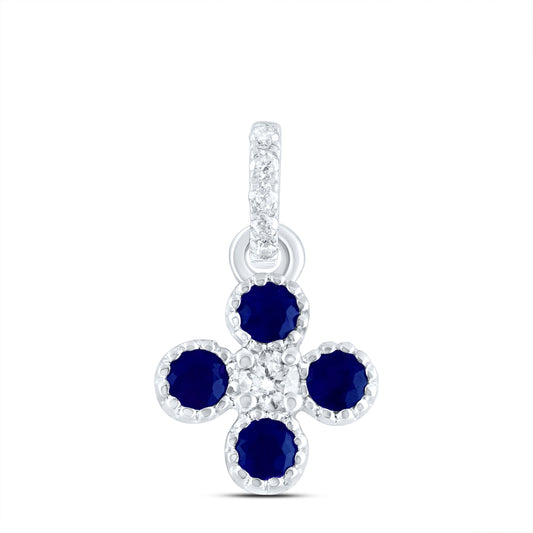 1/20CTW-DIA ANA M 1/6CTW RD-BS NAT GEM CLOVER PENDANT