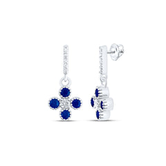 1/8CTW-DIA ANA M 3/8CTW RD-BS NAT GEM CLOVER DANGLING EARRING