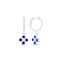 1/5CTW-DIA ANA M 3/8CTW RD-BS NAT GEM CLOVER DANGLING EARRING