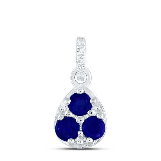 0.02CTW-DIA ANA M 1/3CTW RD-BS NAT GEM PEAR PENDANT