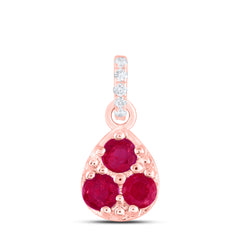 0.02CTW-DIA ANA M 1/3CTW RD-RU NAT GEM PEAR PENDANT