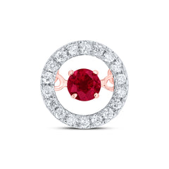 1/10CTW-DIA CN 3MM RD-RU NAT GEM DANCING PENDANT