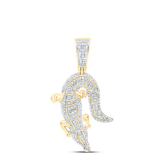 1 1/3CTW-DIA NK CROCODILE FASHION PENDANT