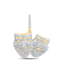 1 3/8CTW-DIA NK LAUGH AND CRY MENS CHARM