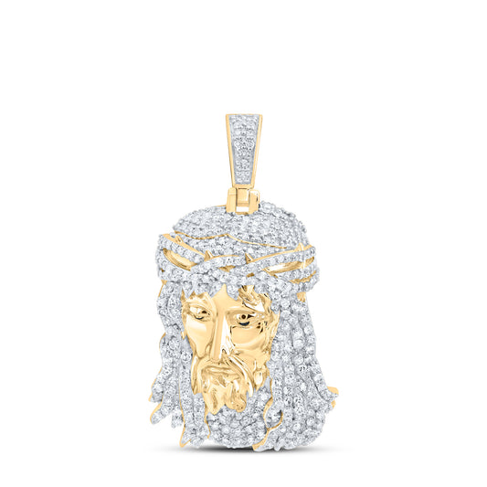 1 1/5CTW-DIA NK JESUS FACE MENS CHARM