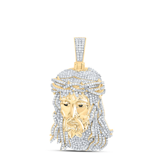 2 1/3CTW-DIA NK JESUS FACE MENS CHARM