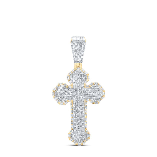 2 3/8CTW-DIA P1 CROSS MENS CHARM