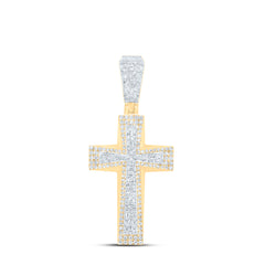 2 1/3CTW-DIA P1 CROSS MENS CHARM