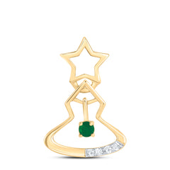 0.02CTW-DIA P1 1.9MM-RD-EM NAT GEM PENDANT