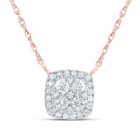 1/3CTW-DIA CN FASHION CUSHION NECKLACE (18 INCH)