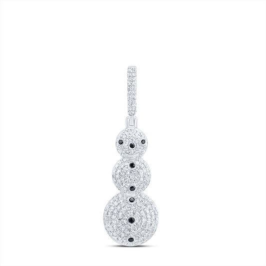 3/4CTW-DIA NK RD BLACK-DIA FASHION SNOWMAN PENDANT