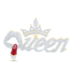 1 3/4CTW-DIA NK "Queen" CROWN FASHION PENDANT