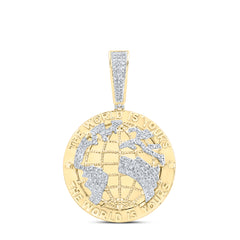 7/8CTW-DIA NK "THE WORLD IS YOURS" MENS CHARM