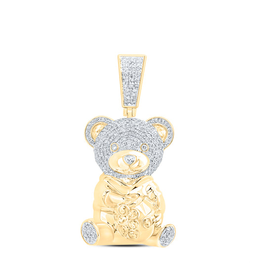 1CTW-DIA NK TEDDY BEAR MENS CHARM