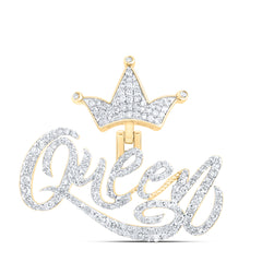 3/4CTW-DIA NK FASHION "QUEEN" CROWN MENS CHARM