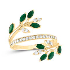 1/4CTW-DIA ANA M 5/8CTW-MQ-EM NAT GEM FASHION RING