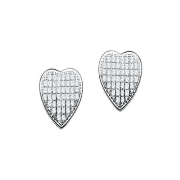 10 Karat Yellow Gold 0.05 Carat Diamonds Heart Earrings-0124301-YG