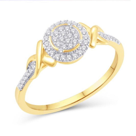 10 Karat Yellow Gold 0.16 Carat Diamonds Round Ladies Ring-0226915-YG