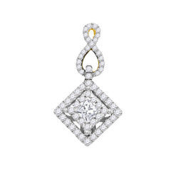 14kt Yellow Gold Womens Princess Diamond Square Pendant 3/4 Cttw