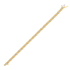 10kt Yellow Gold Womens Round Diamond Tennis Bracelet 1/2 Cttw