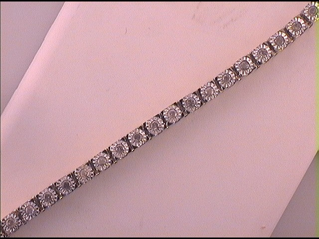 10kt Yellow Gold Womens Diamond Tennis Bracelet 1.00 Cttw