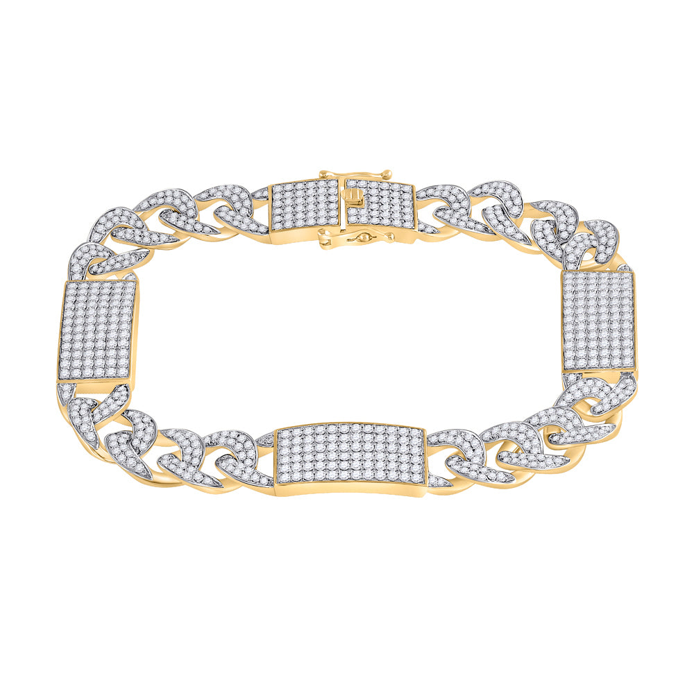 9 1/2CT-DIA NK ICE CUBAN MENSBRACELET (9 INCH)