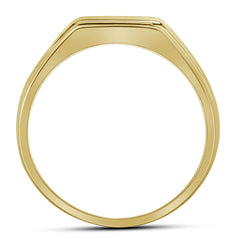 10kt Yellow Gold Mens Round Diamond Band Ring 1/4 Cttw