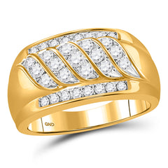 14kt Yellow Gold Mens Round Diamond Wedding Band Ring 1.00 Cttw