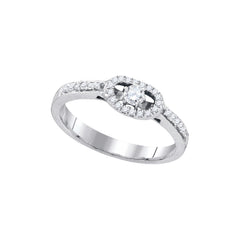 10kt White Gold Womens Round Diamond Solitaire Bridal Wedding Engagement Ring 1/4 Cttw