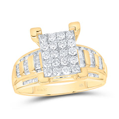 10kt Yellow Gold Womens Round Diamond Cindys Dream Cluster Bridal Wedding Engagement Ring 7/8 Cttw - Size 9