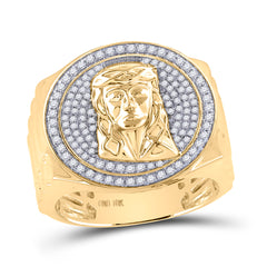 5/8CT-DIA P1P2 JESUS MENS RING