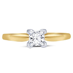 14kt Yellow Gold Womens Princess Diamond Solitaire Bridal Wedding Engagement Ring 3/4 Cttw