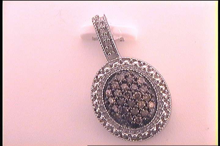 1/3CTW-DIA NATURAL BROWN PENDANT