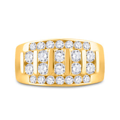 14kt Yellow Gold Mens Round Diamond Wedding Channel Set Band Ring 2.00 Cttw