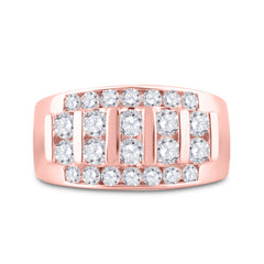 14kt Rose Gold Mens Round Diamond Wedding Channel Set Band Ring 2.00 Cttw