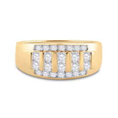 10kt Yellow Gold Mens Round Diamond Wedding Channel Set Band Ring 1.00 Cttw