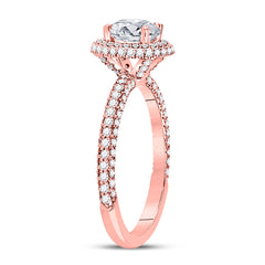 14kt Rose Gold Womens Round Diamond Solitaire Bridal Wedding Engagement Ring 1-5/8 Cttw (Certified)