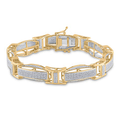 2 1/4CT-DIA P1P2 MENS BRACELET