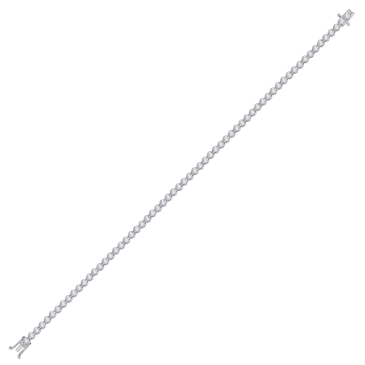 10kt White Gold Womens Round Diamond Classic Tennis Bracelet 2.00 Cttw