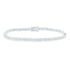 14kt White Gold Womens Round Diamond Classic Tennis Bracelet 4.00 Cttw