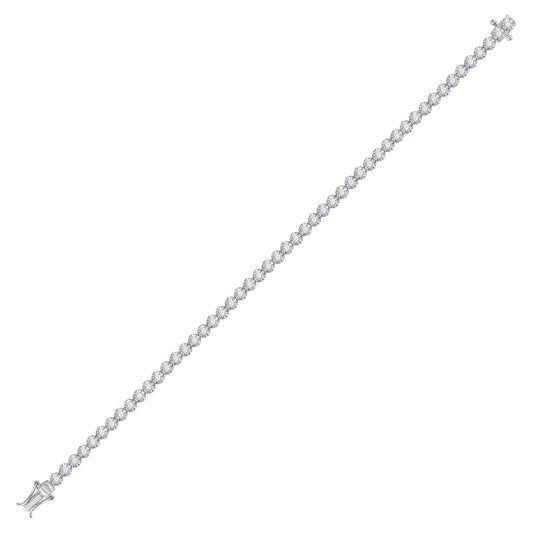 14kt White Gold Womens Round Diamond Timeless Tennis Bracelet 2.00 Cttw