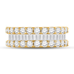 14kt Yellow Gold Womens Baguette Diamond Anniversary Ring 2-5/8 Cttw