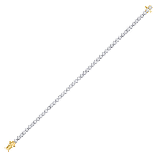 14kt Yellow Gold Womens Round Diamond Classic Tennis Bracelet 2.00 Cttw