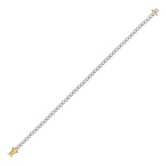 14kt Yellow Gold Womens Round Diamond Classic Tennis Bracelet 1.00 Cttw