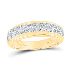 14kt Yellow Gold Mens Round Diamond Wedding Channel-Set Band Ring 2-1/2 Cttw