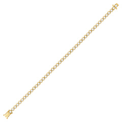 14kt Yellow Gold Womens Round Diamond Classic Tennis Bracelet 4.00 Cttw