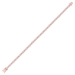 14kt Rose Gold Womens Round Diamond Classic Tennis Bracelet 4.00 Cttw