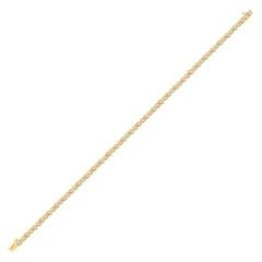 10kt Yellow Gold Womens Round Diamond Classic Tennis Bracelet 1.00 Cttw