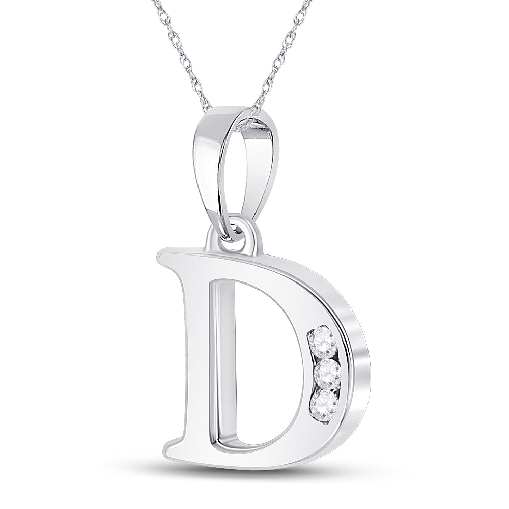 1/20CTW-DIA CN LADIES INITIAL "D" PENDANT