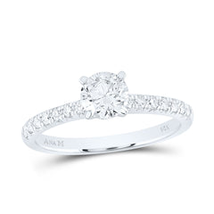 1CTW-DIA ANA M 3/4CTW RD NO HALO ENGAGEMENT RING